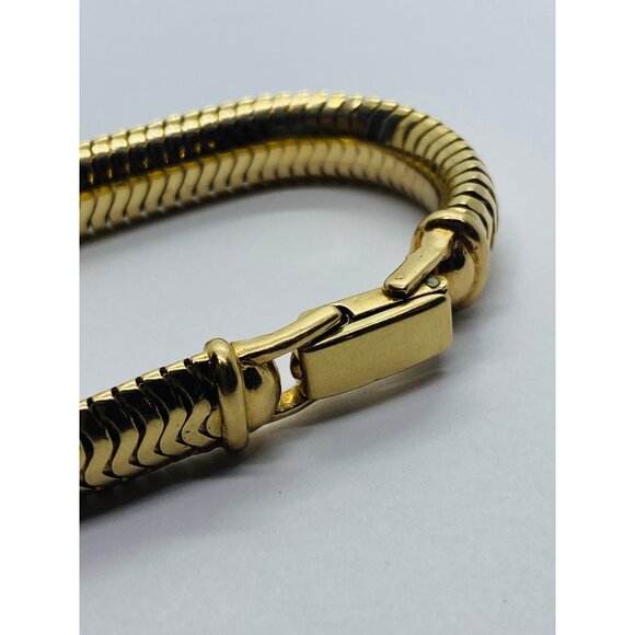 VINTAGE TIFFANY & CO 14k GOLD BRACELET SNAKE FLEX 9.5MM WIDE 6 5/8” Long - Picture 5 of 13